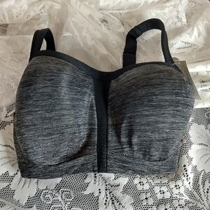 Le Master High lmpact Sports Bra.32DDD/F Charcoal Heather Gray. Full Support NWT